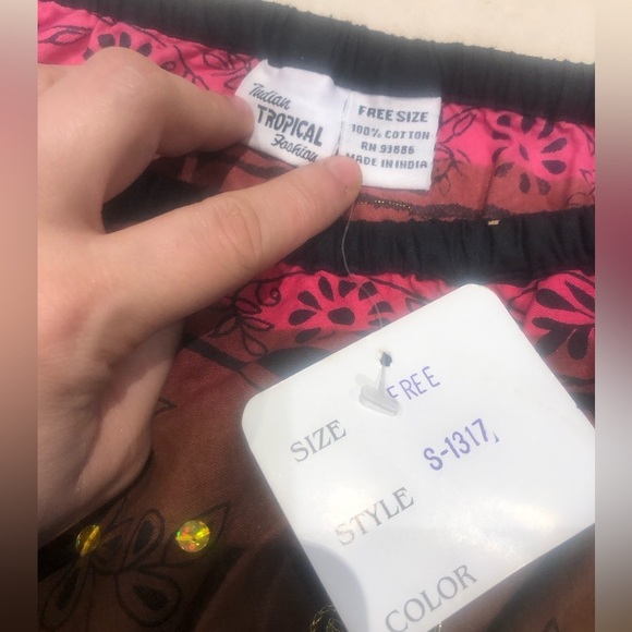 INDIAN TROPICAL FASHION NWT 100% Cotton Boho Skirt - Picture 6 of 7